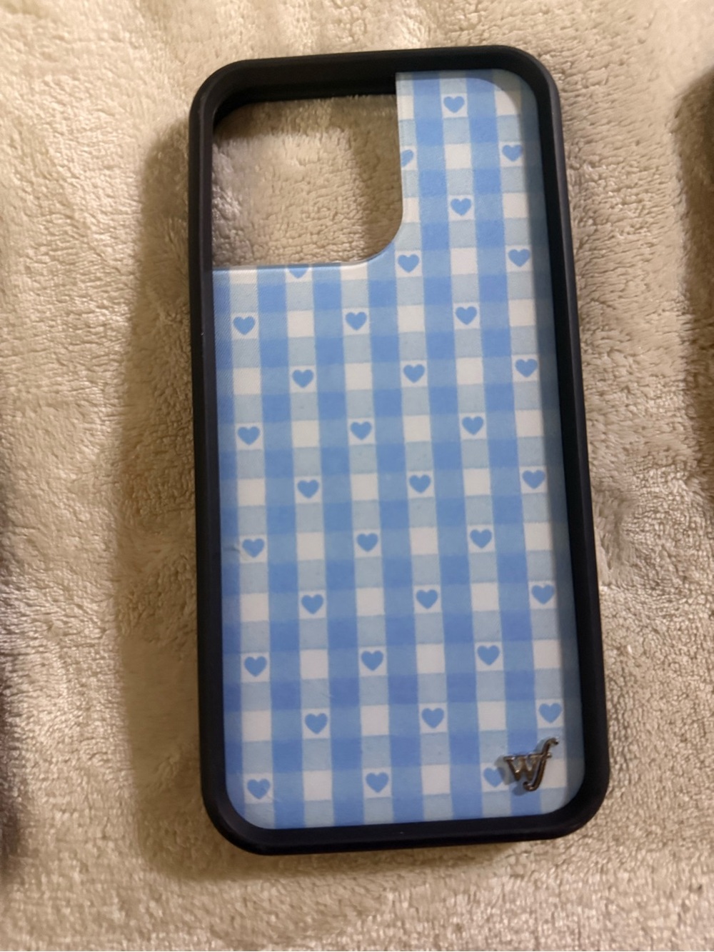Blue Gingham Heart Phone Case - WildFlower
